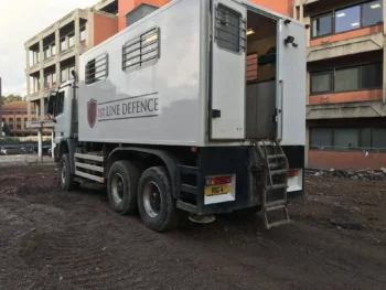 Vehicle with 1st line defence on the side
