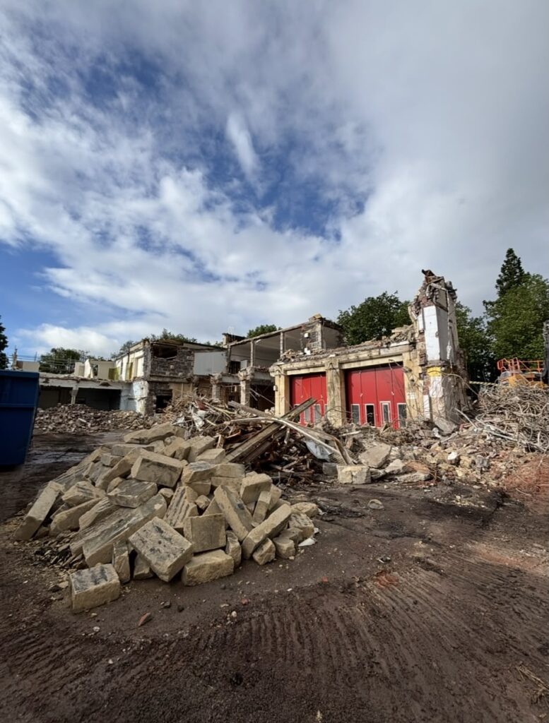 Bath Fire Station mid demolition